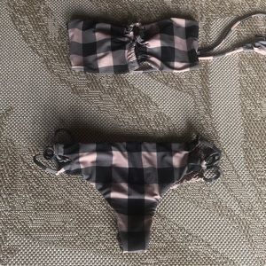 Acacia Plaid Bikini Set (w strapless top)
